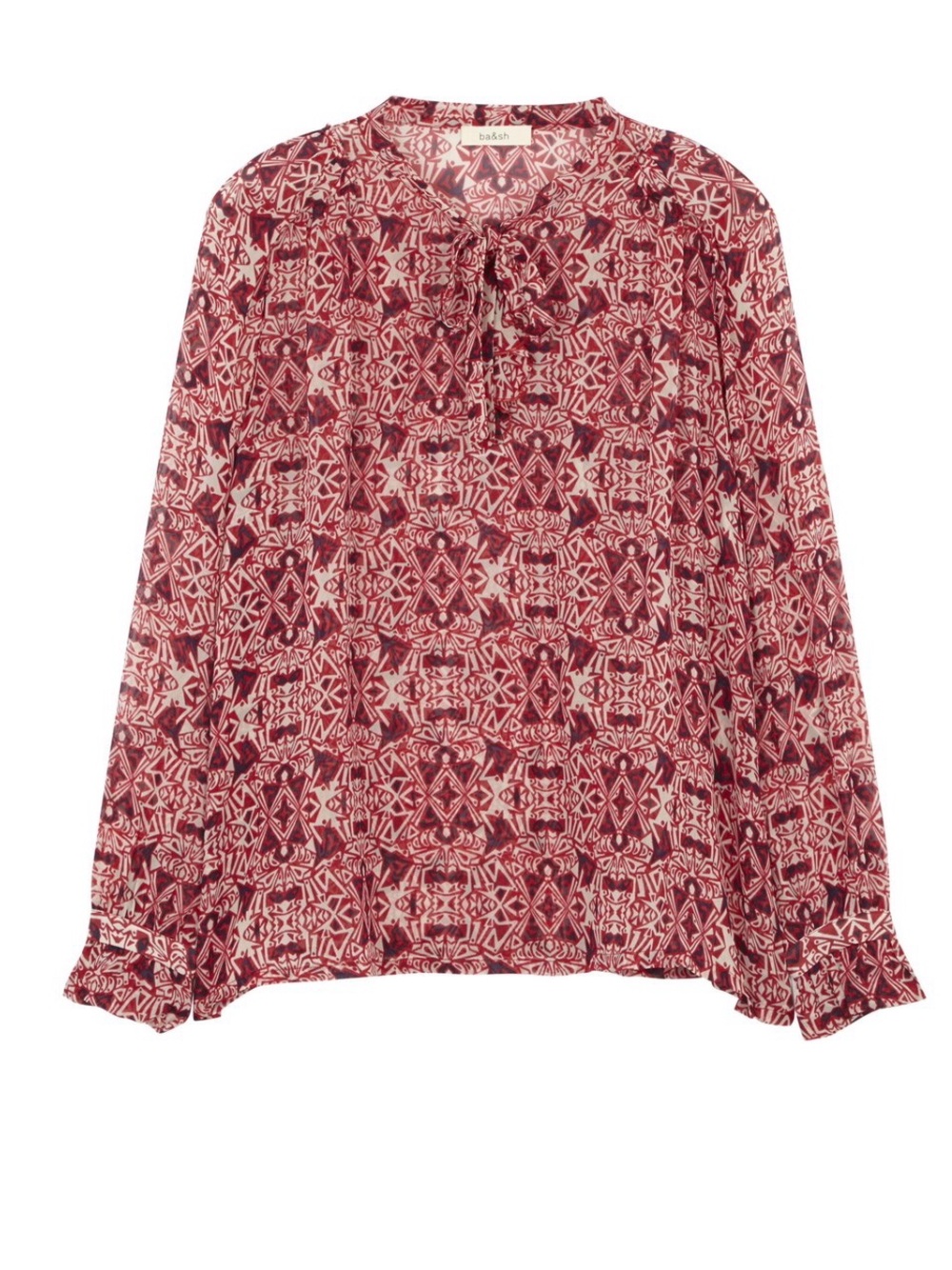 ✨ba&sh Rodeo Lady Blouse Red Print XS US 4 Boho Top✨ - Picture 2 of 8